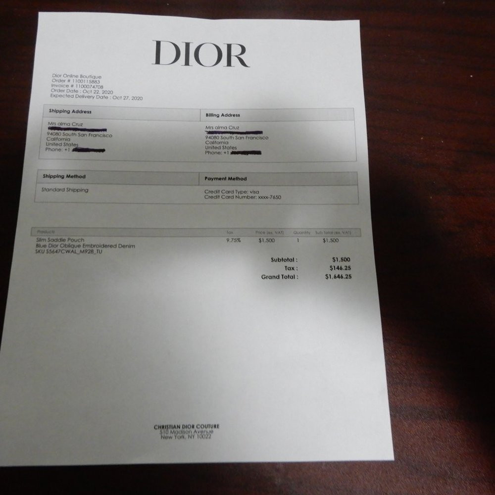 DIOR SLIM SADDLE POUCH Blue Embroidered Denim - Picture 10 of 10